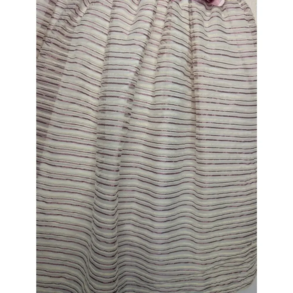 Laura Ashley London Girls Dresses, Taupe & Cream Sleeveless Tulle Dress, Sz 6